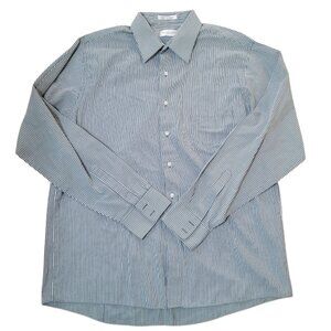Van Heusen men's Long Sleeve Button up striped dress shirt Size 17 36/37